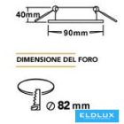 UNIVERSO Süllyesztett spot lámpatest 1xPAR16 foglalat nélkül IP20 Fekete D90x40mm kivágás:D82mm
