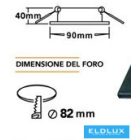 UNIVERSO Süllyesztett spot lámpa 1xPAR16 foglalat nélkül IP20 Fekete 90x90x40mm kivágás:D82mm