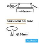 UNIVERSO Süllyesztett spot lámpa 1xPAR16 foglalat nélkül IP20 Króm D90x25mm kivágás:D60mm