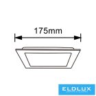 UNIVERSO Négyzet alakú süllyesztett LED panel 12w 1200lm CCT/kap. 120° IP20 Fehér 175x175mm kivágás:155x155mm 3év