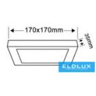 UNIVERSO Négyzet alakú falon kívüli LED panel 12w 1200lm CCT/kap. 120° IP20 Fehér 170x170x35mm 3év