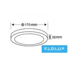 UNIVERSO Kör alakú falon kívüli LED panel 12w 1200lm CCT/kap. 120° IP20 Fehér D170x35mm 3év