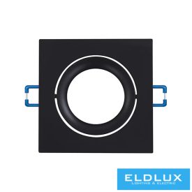   UNIVERSO Süllyesztett spot lámpatest 1xMR16 fekete 82x82x20mm/∅75mm