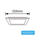 UNIVERSO Négyzet alakú süllyesztett LED panel 18w 1800lm CCT/kap. 120° IP20 Fehér 225x225mm kivágás:205x205mm 3év