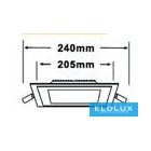 UNIVERSO Négyzet alakú süllyesztett LED panel 24w 2400lm CCT/kap. 120° IP20 Fehér 240x240mm kivágás:205x205mm