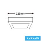 UNIVERSO Négyzet alakú falon kívüli LED panel 18w 1800lm CCT/kap. 120° IP20 Fehér 225x225x35mm 3év