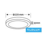 UNIVERSO Kör alakú falon kívüli LED panel 18w 1800lm CCT/kap. 120° IP20 Fehér D225x35mm 3év