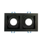 UNIVERSO Süllyesztett spot lámpa 2xGU10 foglalat nélkül IP20 Fekete 100x186x38mm kivágás:175x90mm