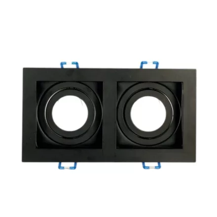 UNIVERSO Süllyesztett spot lámpa 2xGU10 foglalat nélkül IP20 Fekete 100x186x38mm kivágás:175x90mm