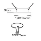 UNIVERSO Süllyesztett spot lámpa 2xGU10 foglalat nélkül IP20 Fekete 100x186x38mm kivágás:175x90mm
