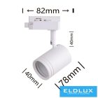 UNIVERSO egyfázisú sínre szerelhető lámpa GU10 Max 60w fehér