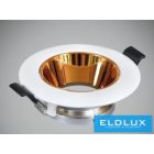 UNIVERSO Süllyesztett spot lámpatest GU10 Max.60w Fehér/Rosegold D90x35mm kivágás:D70mm