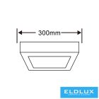 UNIVERSO Négyzet alakú falon kívüli LED panel 24w 2400lm CCT/kap. 120° IP20 Fehér 300x300x35mm 3év