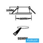 UNIVERSO Süllyesztett spot lámpatest 1XGU10 Max.40w fekete D86mm/D55mm