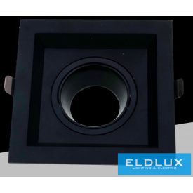   UNIVERSO Süllyesztett spot lámpatest 1xGU10 fekete 123x123x41mm/100x100mm