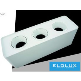   UNIVERSO Falon kívüli spotlámpa 3xPAR16 foglalat nélkül IP20 Fehér 298x88x110mm