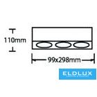 UNIVERSO Falon kívüli spotlámpa 3xPAR16 foglalat nélkül IP20 Fehér 298x88x110mm