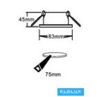 UNIVERSO Süllyesztett spot lámpa 1xGU10 IP20 Fekete D83x45mm kivágás:D75mm 5év