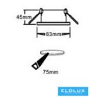 UNIVERSO Süllyesztett spot lámpa 1xGU10 IP20 Fekete 83x83x45mm kivágás:D75mm 5év