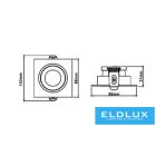 UNIVERSO süllyesztett spot lámpa 1xGU10 IP20 88x88x31mm kivágás:75X75mm fehér 5év