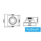 UNIVERSO süllyesztett spot lámpa 1xGU10 IP20 88x88x31mm kivágás:75X75mm fekete 5év