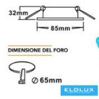 UNIVERSO Vizzáró süllyesztett lámpatest 1xPAR16 foglalat nélkül IP44 Fekete D85x32mm Kivágás:D65mm