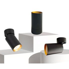   UNIVERSO Spot lámpatest 1xGU10 Max.35w IP20 Fekete/arany D60x120mm