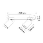 UNIVERSO Spot lámpatest 2xGU10 Max.35w IP20 Fehér 260x60x25mm