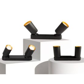   UNIVERSO Spot lámpatest 2xGU10 Max.35w IP20 Fekete/arany 260x60x25mm