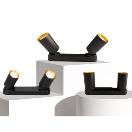 UNIVERSO Spot lámpatest 2xGU10 Max.35w IP20 Fekete/arany 260x60x25mm