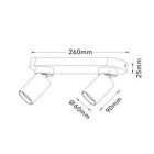 UNIVERSO Spot lámpatest 2xGU10 Max.35w IP20 Fekete/arany 260x60x25mm