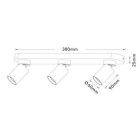 UNIVERSO Spot lámpatest 3xGU10 Max.35w IP20 Fehér 380x60x25mm