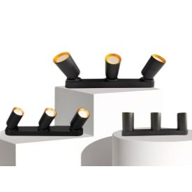   UNIVERSO Spot lámpatest 3xGU10 Max.35w IP20 Fekete/arany 380x60x25mm