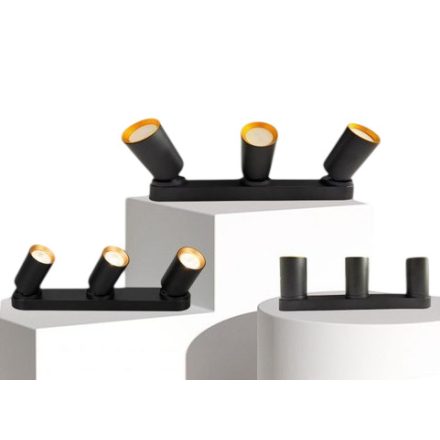 UNIVERSO Spot lámpatest 3xGU10 Max.35w IP20 Fekete/arany 380x60x25mm