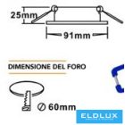 UNIVERSO Süllyesztett lámpatest 1xPAR16 foglalat nélkül IP20 Króm D91x25mm Kivágás:D60mm