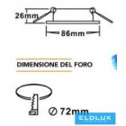 UNIVERSO Süllyesztett lámpatest 1xPAR16 foglalat nélkül IP20 Króm/Ezüst D86x26mm Kivágás:D72mm