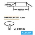 UNIVERSO Süllyesztett lámpatest 1xPAR16 foglalat nélkül IP20 Króm 95x95x23mm Kivágás:D60mm