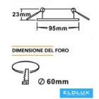 UNIVERSO Süllyesztett lámpatest 1xPAR16 foglalat nélkül IP20 Fehér 95x95x23mm Kivágás:D60mm