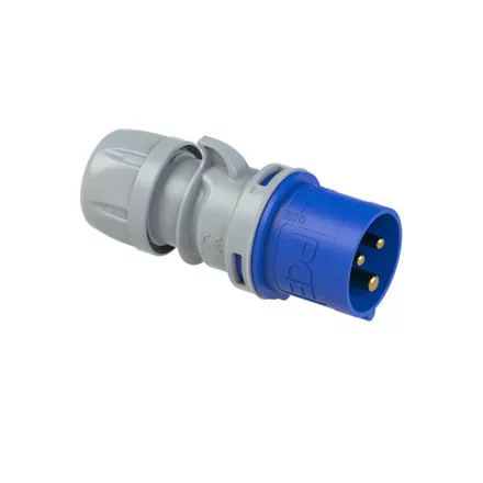 PCE Ipari dugvilla lengő 2P+E 16A 230V(50+60Hz) kék IP44 műanyag csavarmentes kapcsos Turbo Shark