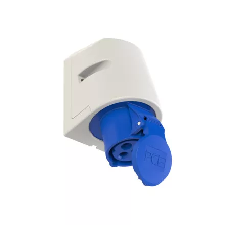 PCE Ipari dugalj falra szerelhető 2P+E 16A 230V(50+60Hz) kék IP44 műanyag 6h-pozíció csavaros