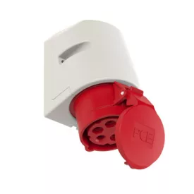   PCE Ipari dugalj falra szerelhető 3P+N+E 16A 400V(50+60Hz) piros IP44 műanyag 6h-pozíció csavaros