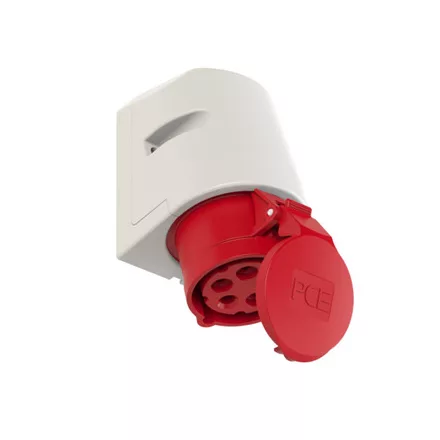 PCE Ipari dugalj falra szerelhető 3P+N+E 16A 400V(50+60Hz) piros IP44 műanyag 6h-pozíció csavaros
