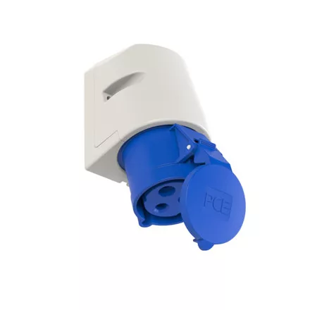 PCE Ipari dugalj falra szerelhető 2P+E 32A 230V(50+60Hz) kék IP44 műanyag 6h-pozíció csavaros