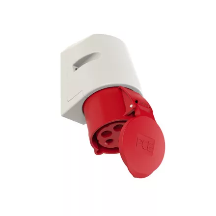 PCE Ipari dugalj falra szerelhető 3P+N+E 32A 400V(50+60Hz) piros IP44 műanyag 6h-pozíció csavaros