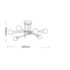 UNIVERSO Mennyezeti lámpa 6xE27 max.40w D520x270mm IP20 Óarany/fekete 5év
