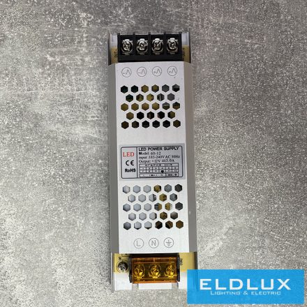 ELDLUX Trafó DC:12V Max.60w/5A IP20 163*53*20mm