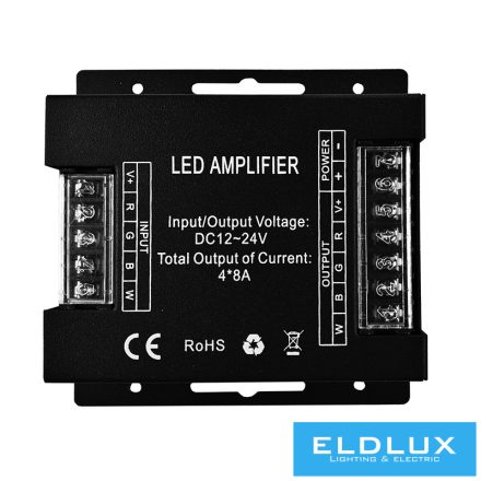 UNO LED12V/24V-os RGB/RGBW LED szalag jelerősitő 4×8A IP20
