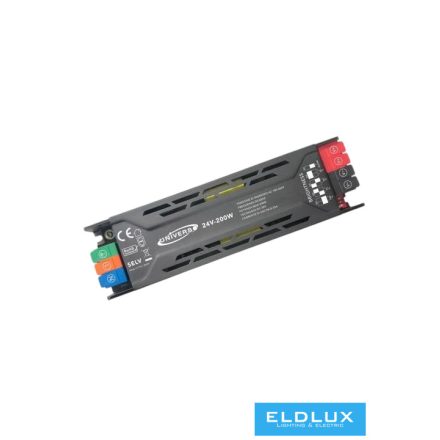 UNIVERSO Dimmelhető fémházas tápegység DC:24V 200w 8.33A IP20 180x50x26mm 3év