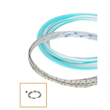 UNIVERSO Hajlítható led szalag szilikon fedlappal DC:24V 120D-10w/méter türkizkék IP20 6x9mm 10méter 3év