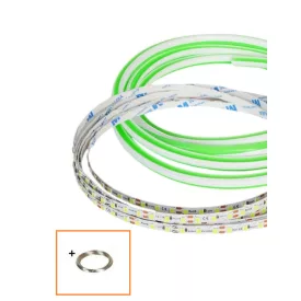   UNIVERSO Hajlítható led szalag szilikon fedlappal DC:24V 120D-10w/méter zöld IP20 6x9mm 10méter 3év